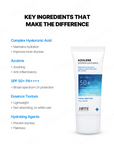 Dr.SANTE Azulene Soother Sun Essence 75ml key ingredients info card