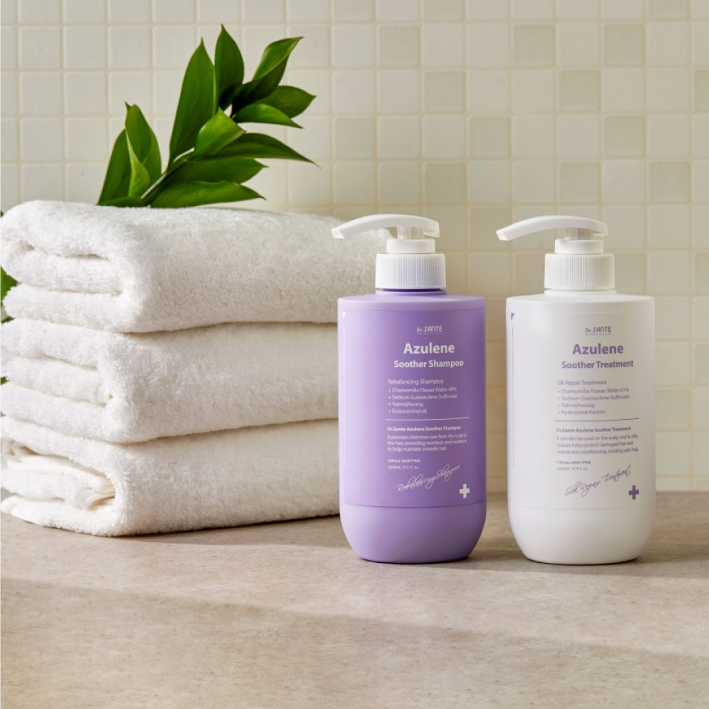 Dr.SANTE Azulene Soother Treatment 500ml bathroom shelf lifestyle shot
