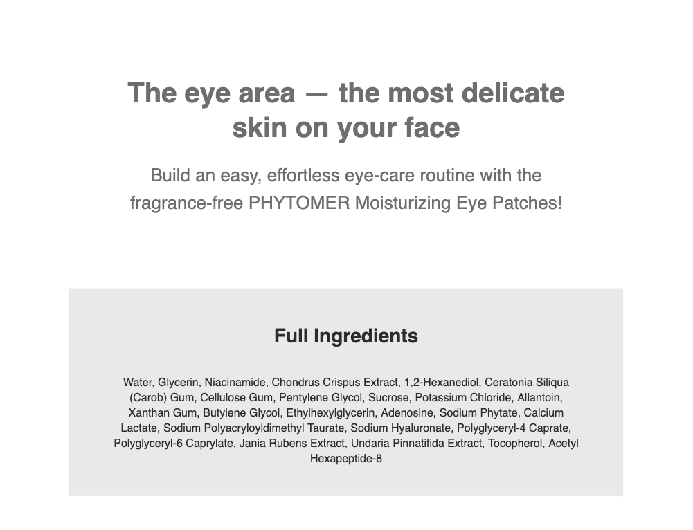 [PHYTOMER] Moisturizing Eye Patches