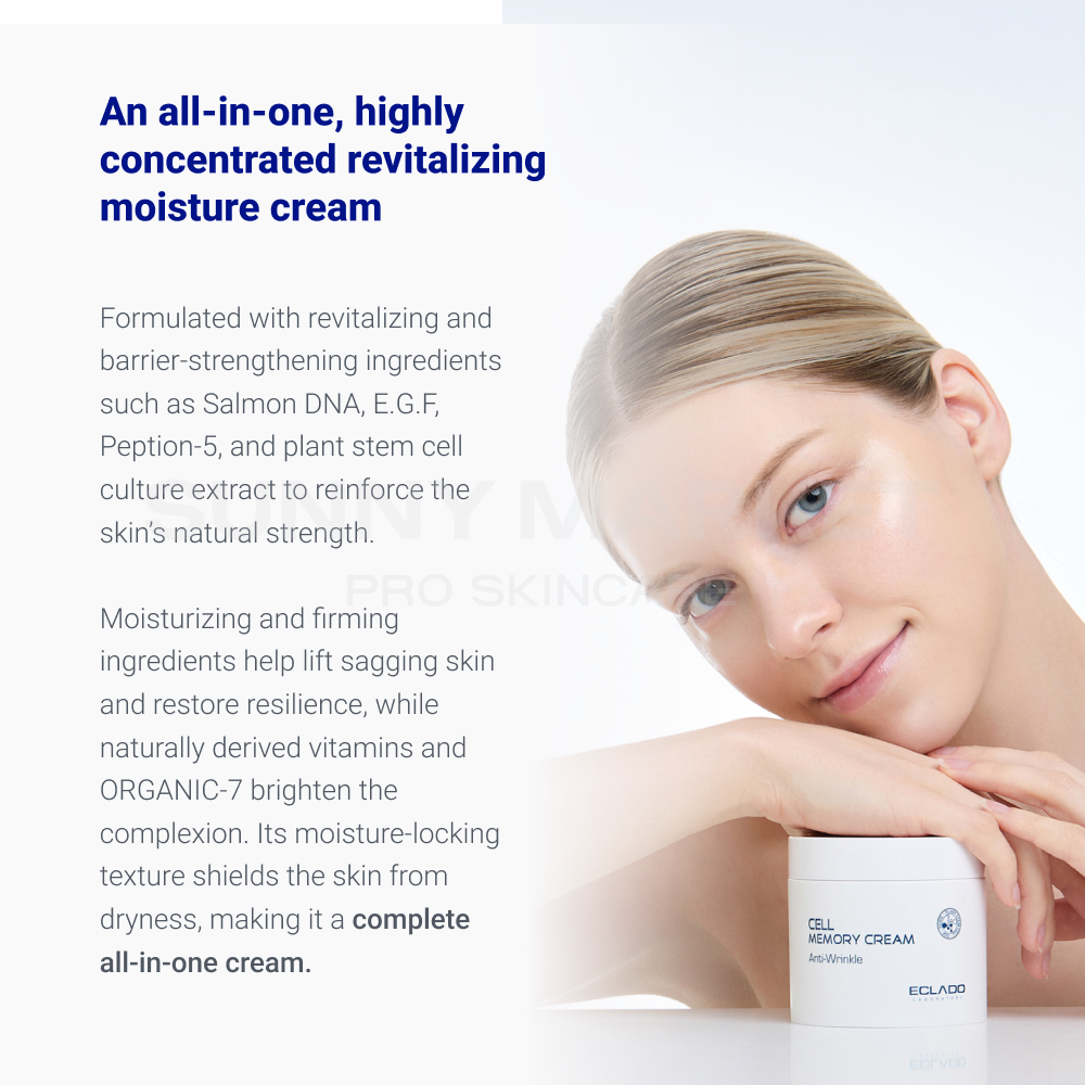 ECLADO Cell Memory Cream 200g revitalizing model feature shot