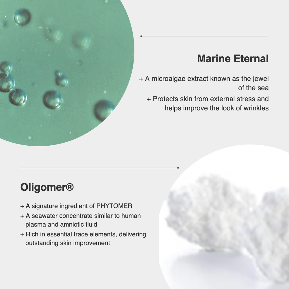 PHYTOMER Oligoforce Serum 50ml marine ingredients and oligomer info shot