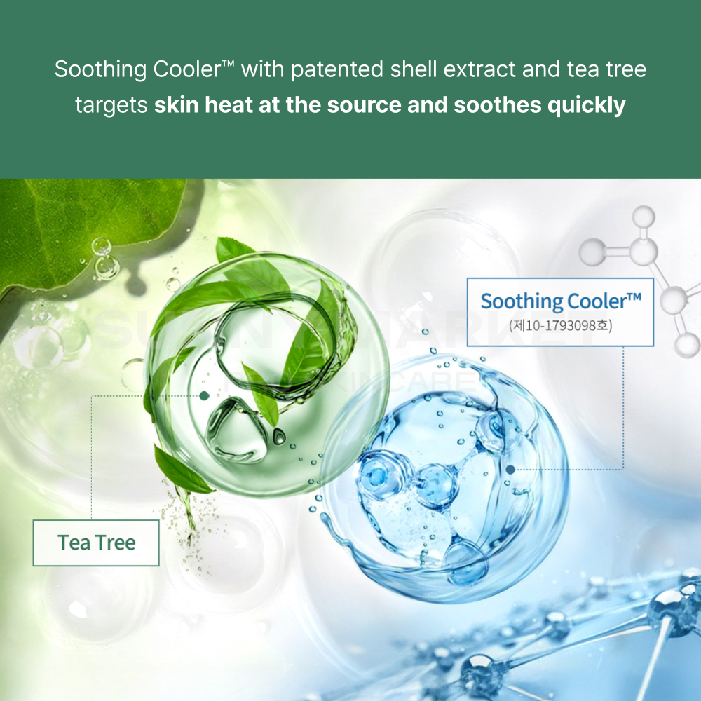 Cooling acne care cream with patented shell extract and tea tree to quickly soothe skin heat and irritation