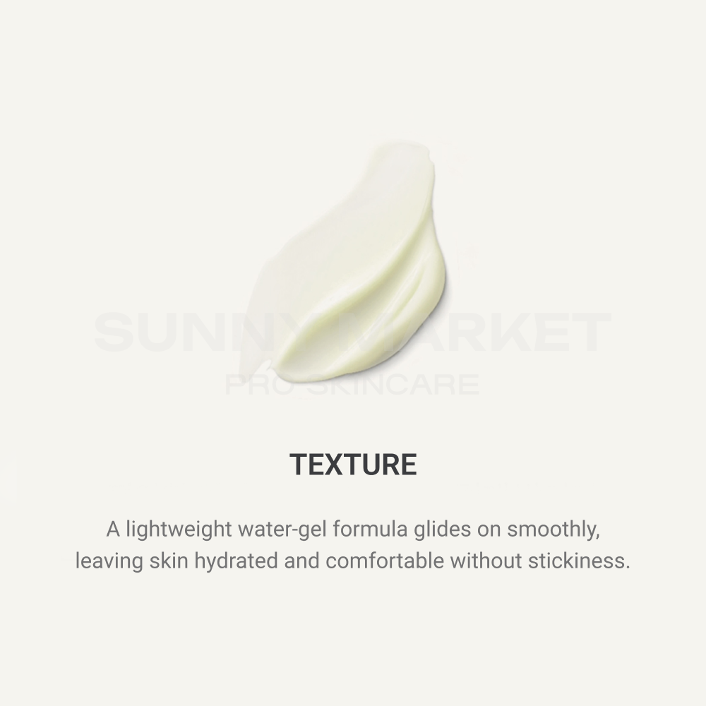 Lightweight water-gel texture that absorbs smoothly and hydrates skin without stickiness