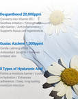 Soothing cream mask with Dexpanthenol 20,000ppm, Guaiazulene 1,000ppm, and 8 types of Hyaluronic Acid for barrier repair, calming, and deep hydration