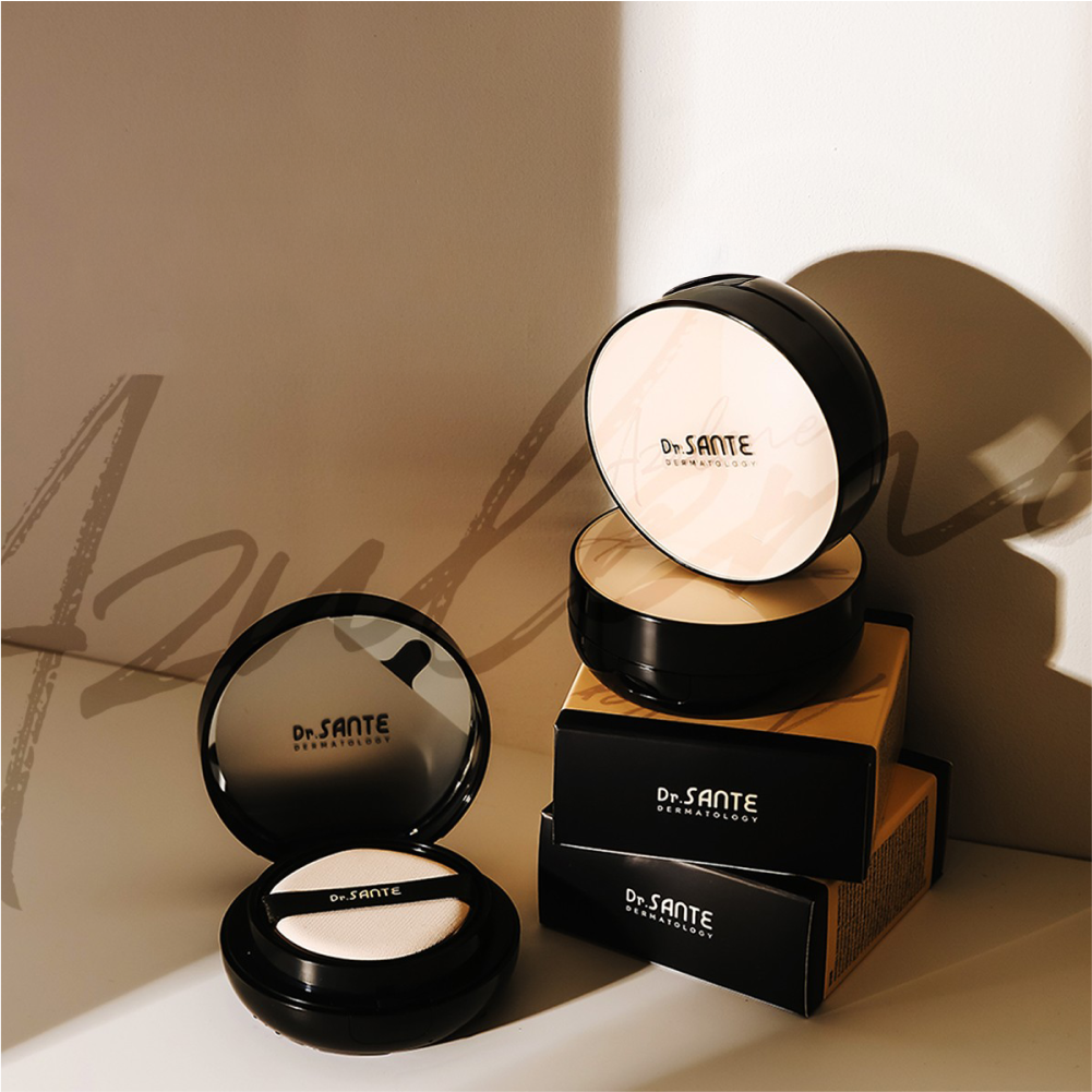 Dr.SANTE AZULENE SOOTHER BB CUSHION 15g + Refill 15g aesthetic product display