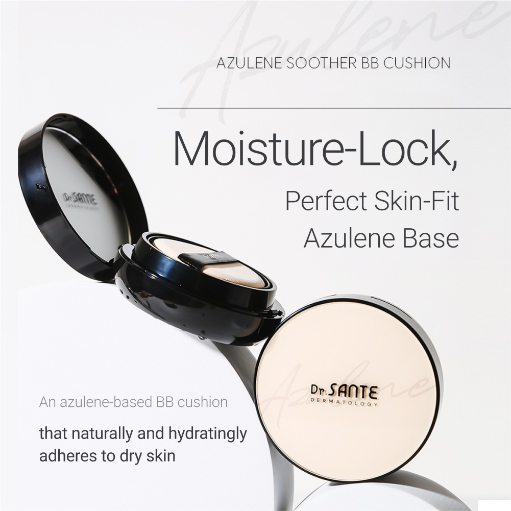 Dr.SANTE AZULENE SOOTHER BB CUSHION 15g + Refill 15g moisture lock banner