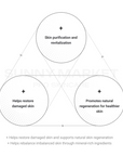 Illustration of skin benefits: purification, restoration, and natural regeneration for healthier skin