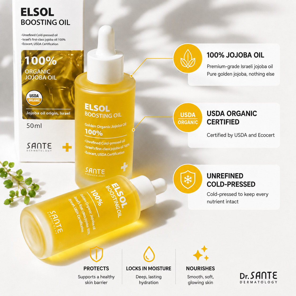 [Dr.SANTE] Elsol Organic Jojoba Oil [50ml]