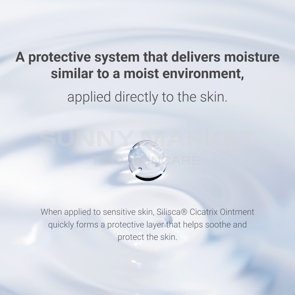 Silisca Cicatries Intensive Ointment promoting a healthy skin cycle by protecting and soothing sensitive or damaged areas