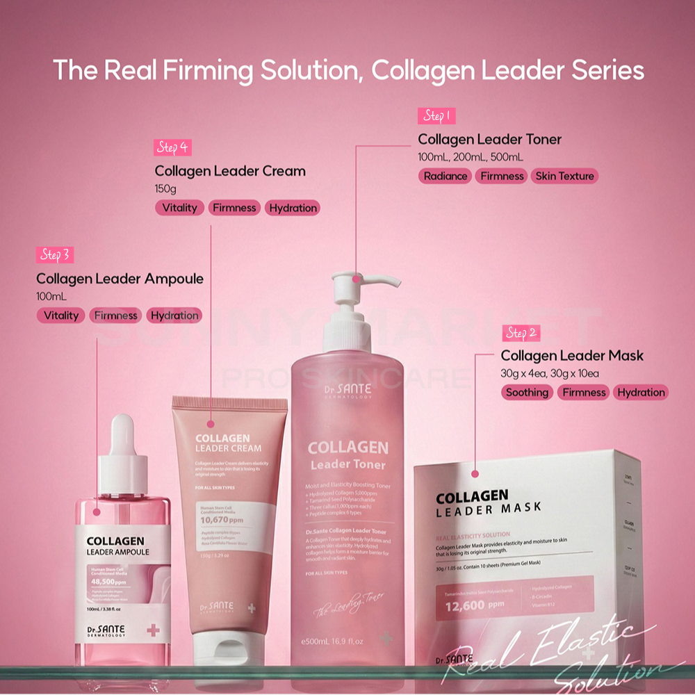 Moisturizing formula of Dr.Sante Collagen Bubble Toner with Panthenol, Tamarind Seed, and Rose of Provence Flower Water.