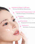 Dr.SANTE Collagen Leader Mask 1box*4sheets key ingredients info card