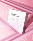 Dr.Sante Collagen Leader Mask product image on a soft pink background, highlighting a clean and feminine skincare aesthetic