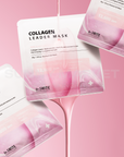 Visual representation of rich collagen essence flowing smoothly, symbolizing deep hydration and intensive collagen care of the Dr.Sante Collagen Leader Mask