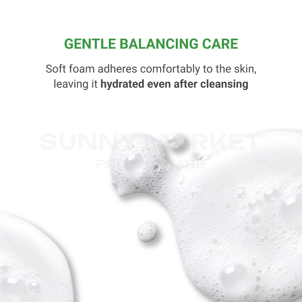Gentle foam cleanser leaving skin hydrated and balanced after cleansing