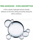 Elastic hydrogel mask with firm adhesion for even absorption and smooth skin fit