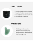 Luma Contour gua sha massager compared to other brand / Ergonomic grip for effortless use, Petal tips for deep fascia release, Boosts lymph flow & smooths skin, Full-body care in one tool