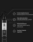 GRAMIX Premium Graphine Essence for shine and volume, featuring salon-grade professional formula. Easy spray-and-blow application, safe for all hair types, and free from 5 harmful ingredients for healthy, silky hair