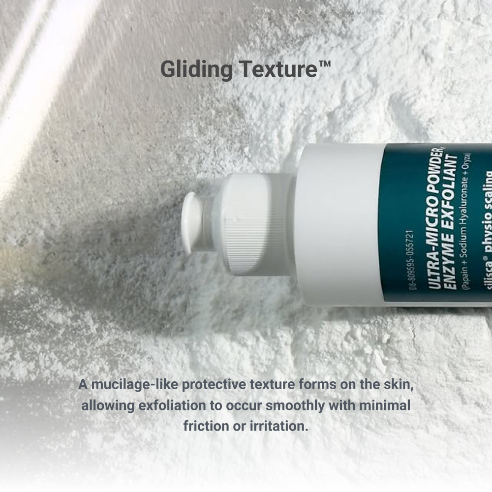 Ultra-micro enzyme exfoliant forming a smooth gliding texture for gentle skin exfoliation