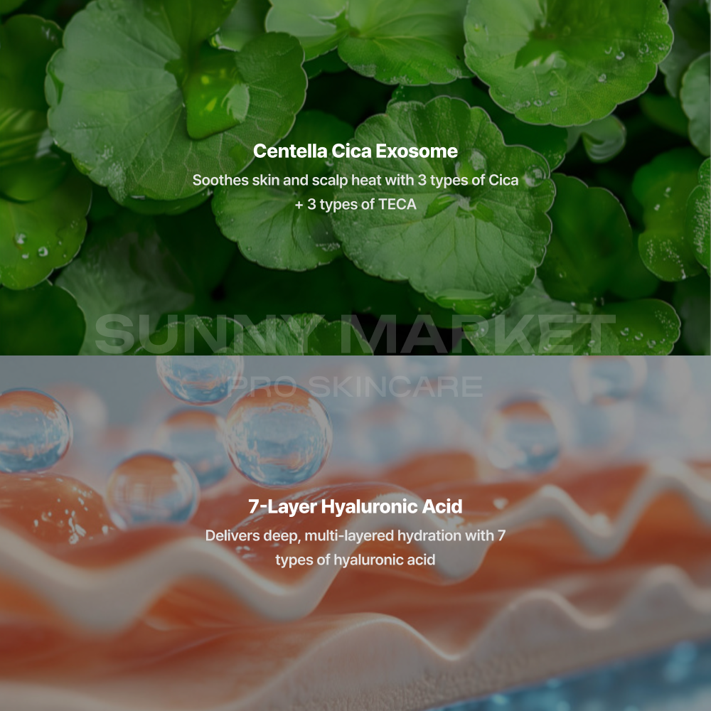 Key ingredients – Centella Asiatica exosomes and 7-layer hyaluronic acid complex